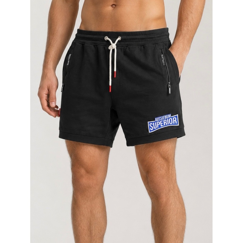 AussieBum Superior Pro-Trainer Mens Large‎ Black Athletic Gym Shorts